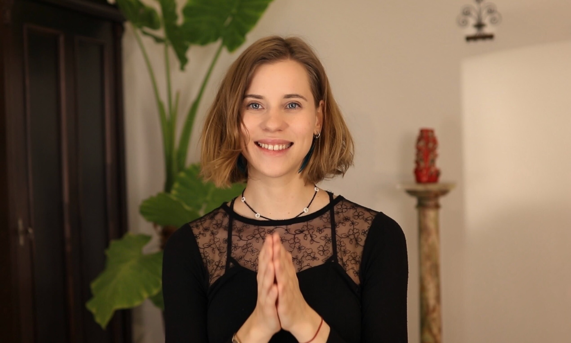 Yvonne in namaste - meditation guide